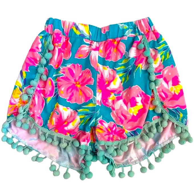Simply Southern - Floral Pom Pom Shorts - Brand New Condition!
